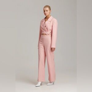 NWT C/MEO COLLECTIVE Validate Wide Leg Blush Pink Trouser Pants S 4